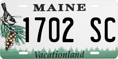ME license plate 1702SC