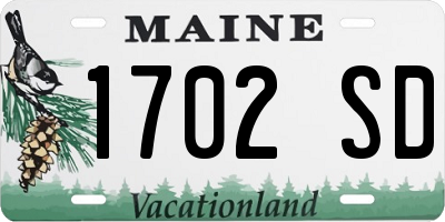 ME license plate 1702SD