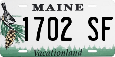 ME license plate 1702SF