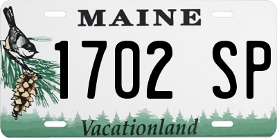 ME license plate 1702SP
