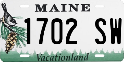 ME license plate 1702SW