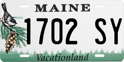 ME license plate 1702SY