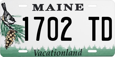 ME license plate 1702TD
