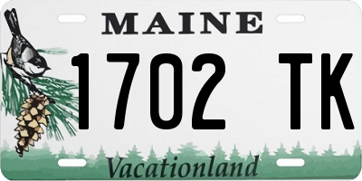 ME license plate 1702TK