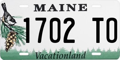 ME license plate 1702TO