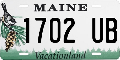 ME license plate 1702UB