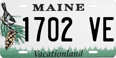 ME license plate 1702VE