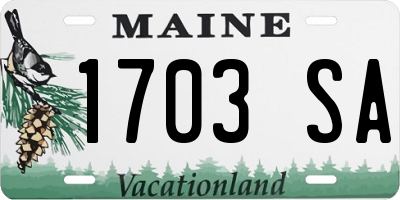 ME license plate 1703SA
