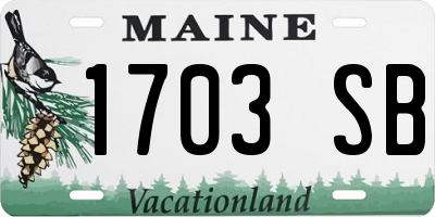 ME license plate 1703SB