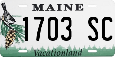 ME license plate 1703SC