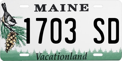 ME license plate 1703SD