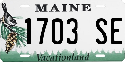 ME license plate 1703SE
