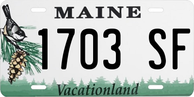 ME license plate 1703SF