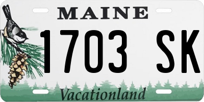 ME license plate 1703SK