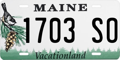 ME license plate 1703SO