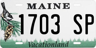 ME license plate 1703SP