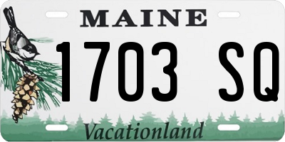 ME license plate 1703SQ