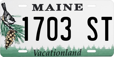 ME license plate 1703ST