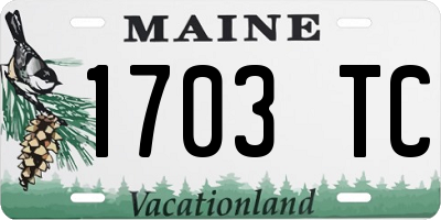 ME license plate 1703TC