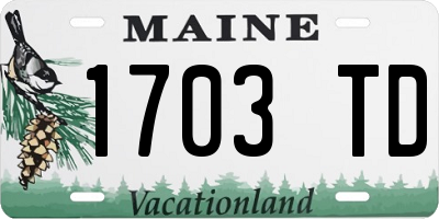 ME license plate 1703TD