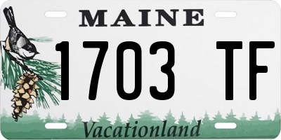 ME license plate 1703TF