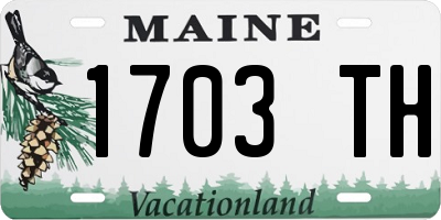 ME license plate 1703TH