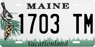 ME license plate 1703TM