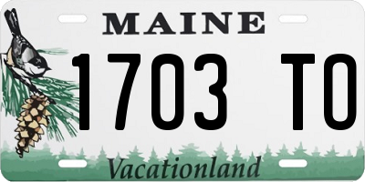 ME license plate 1703TO