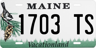 ME license plate 1703TS