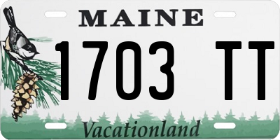 ME license plate 1703TT