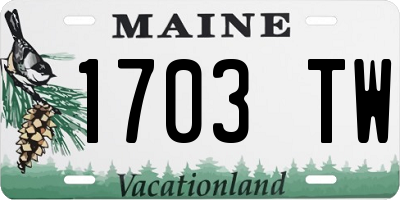 ME license plate 1703TW