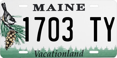ME license plate 1703TY