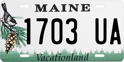 ME license plate 1703UA