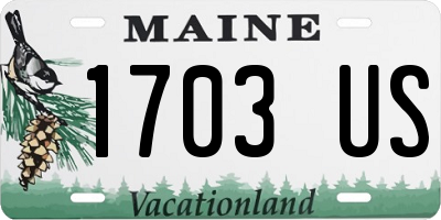 ME license plate 1703US