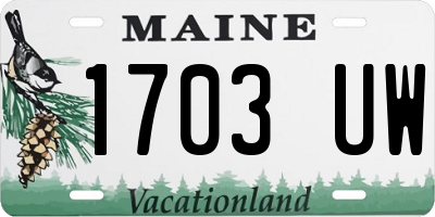 ME license plate 1703UW
