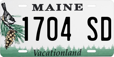 ME license plate 1704SD