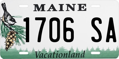 ME license plate 1706SA