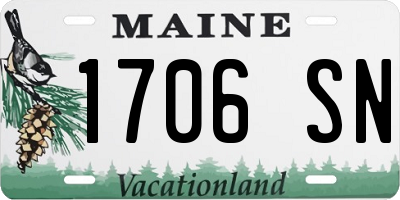 ME license plate 1706SN