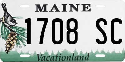 ME license plate 1708SC