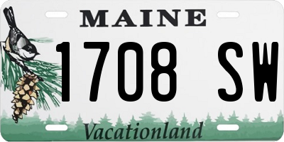 ME license plate 1708SW