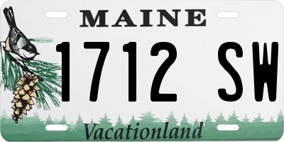 ME license plate 1712SW