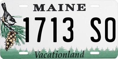 ME license plate 1713SO