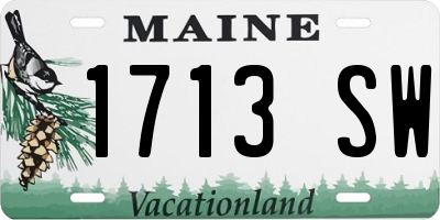 ME license plate 1713SW