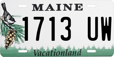 ME license plate 1713UW