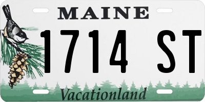 ME license plate 1714ST