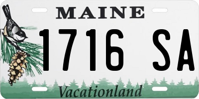ME license plate 1716SA