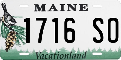 ME license plate 1716SO