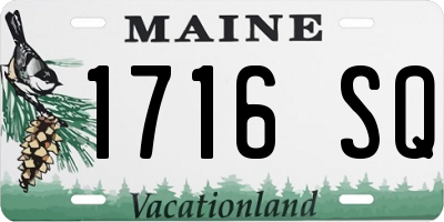 ME license plate 1716SQ