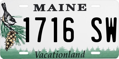 ME license plate 1716SW