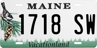 ME license plate 1718SW